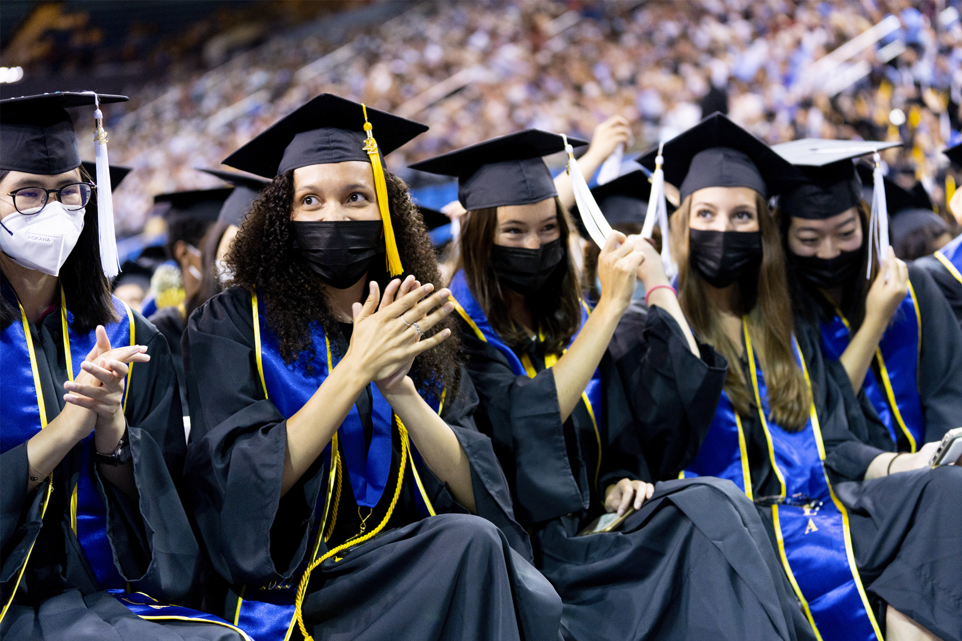 UCLA students graduating at Pauley Pavillion 