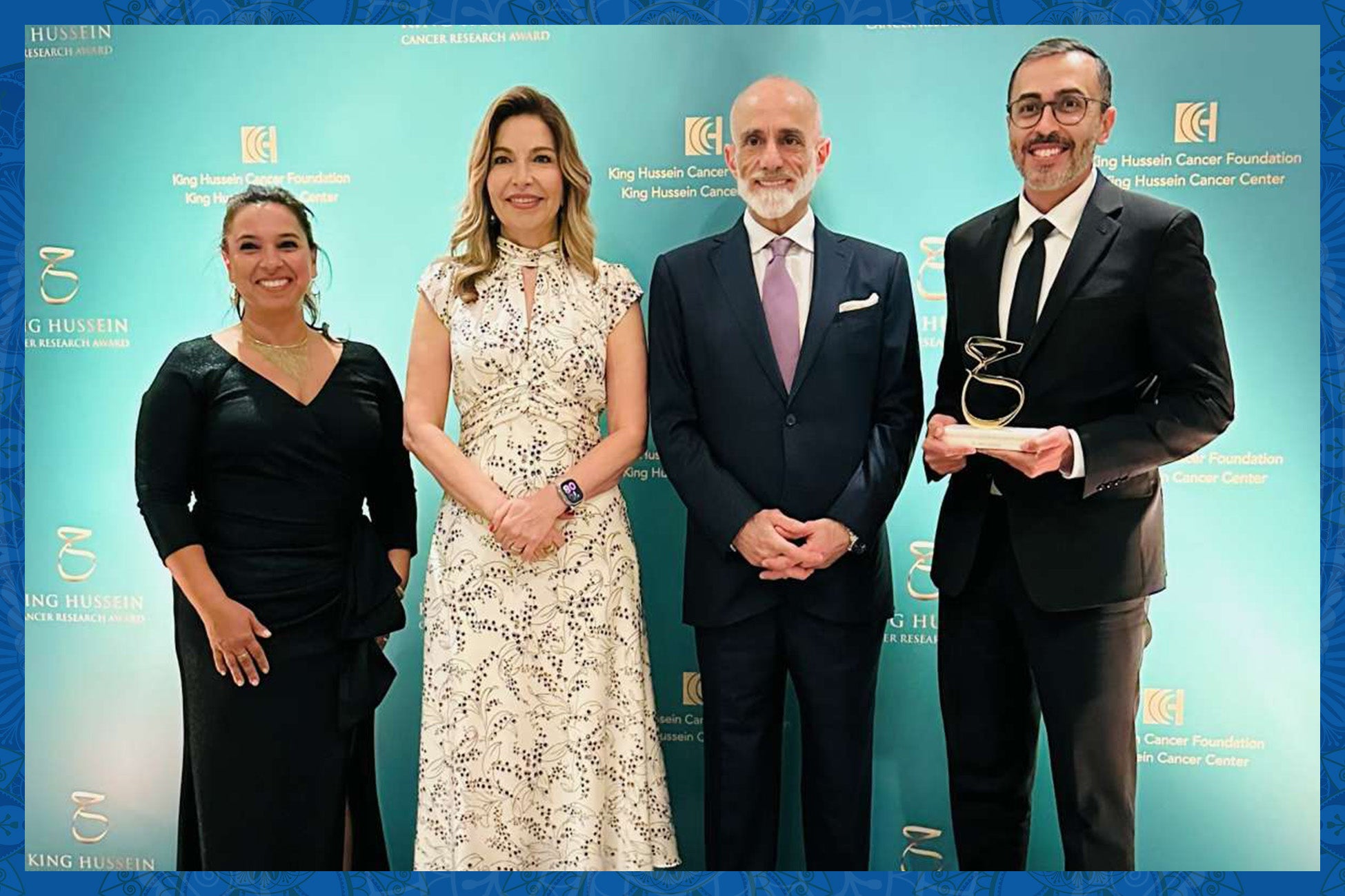 From left: Susanna Sedrak; Her Royal Highness Princess Ghida Talal; His Majesty Prince Talal bin Muhammad; and Dr. Mina Sedrak. Photo courtesy of Dr. Sedrak.
