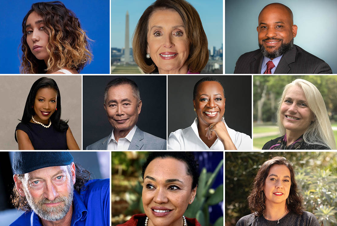 Portraits of 10 of UCLA's commencement speakers
