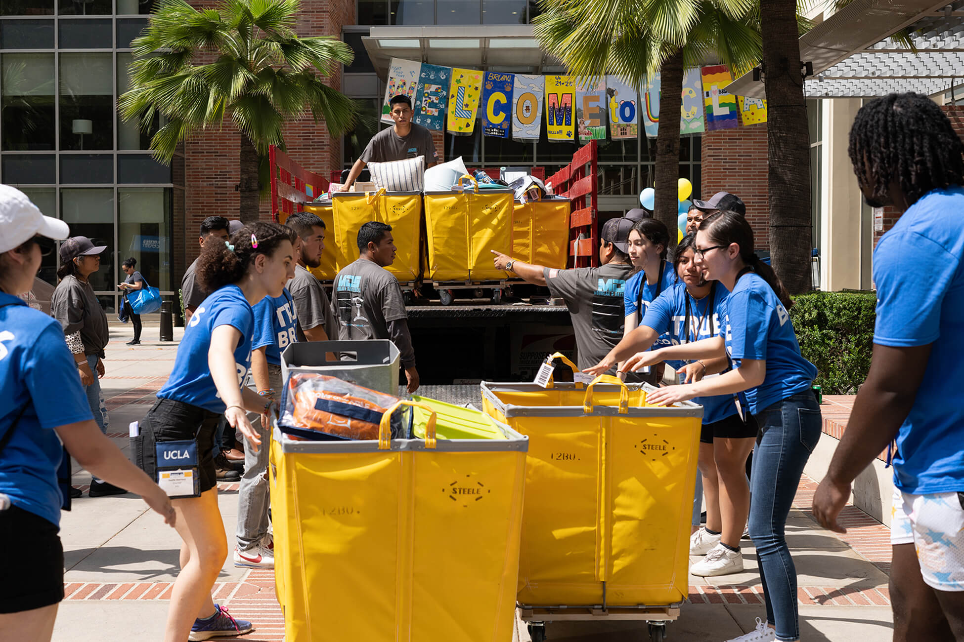 Students return to campus during True Bruin Welcome week and are moving into their dorms