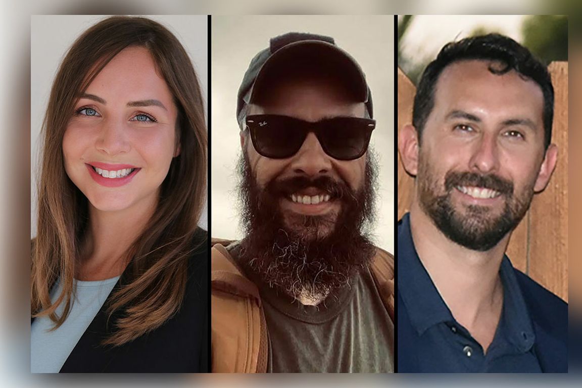 Collage, from left, of Kristen Lee, Brandon Hervey wearing sunglasses and Lucas Piñon