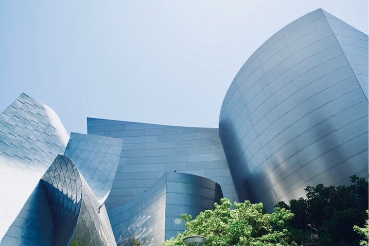 The Walt Disney concert hall in downtown Los Angeles.